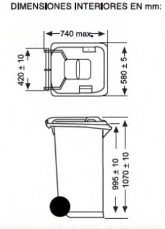 Contenedor De Basura KA240 Tap A Abatible y Ruedas Amarillo 1