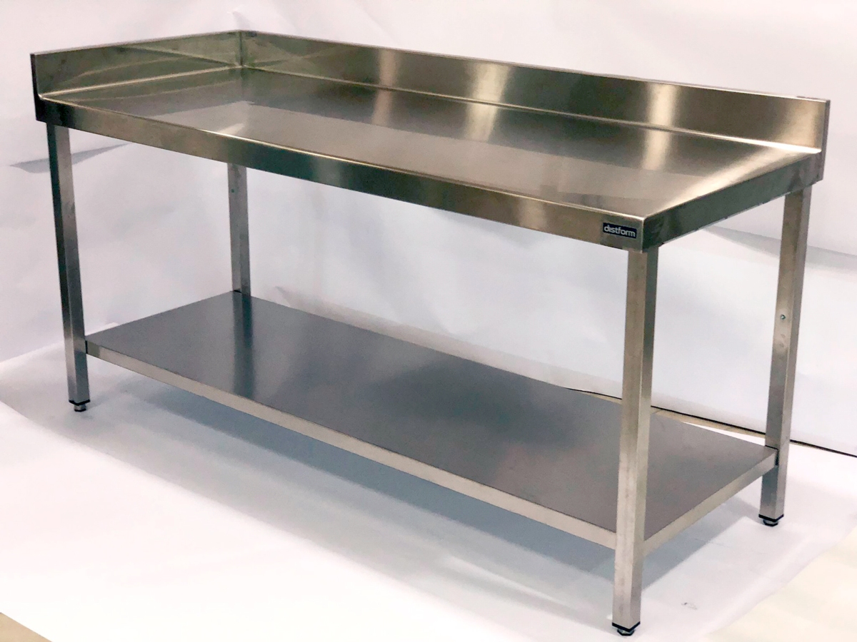 OUTLET Mesa inox. mural con estante de 2050x750