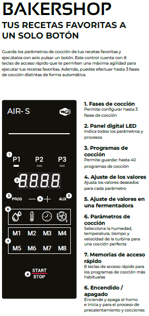 Horno BAKESHOP AIR-S600x400 deconvección 6B Apertura:Izquier 3