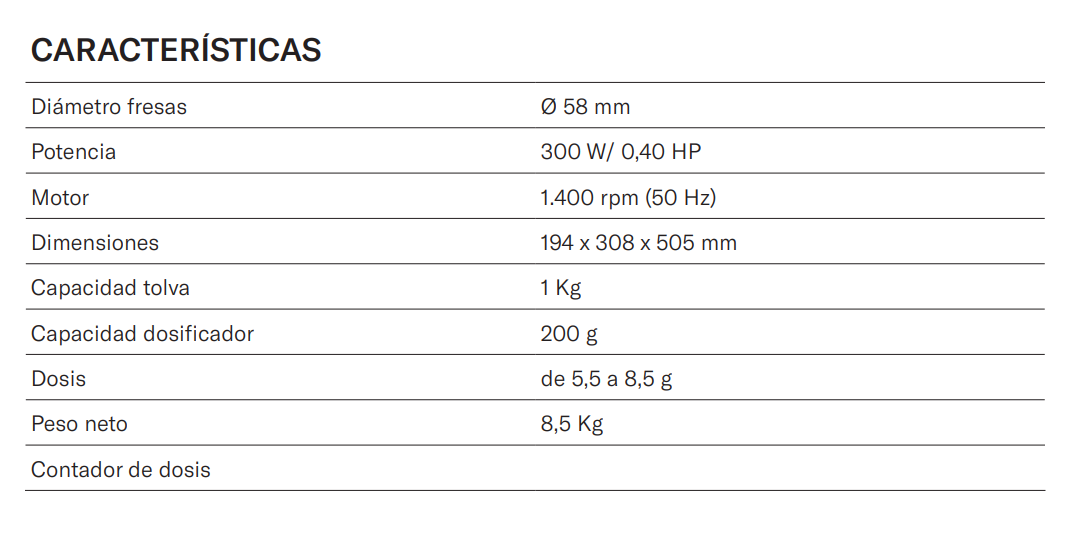 Molinillo de café con dosificador M42A 1