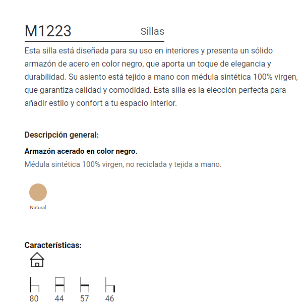 Silla armazón en acerado en color negro M1223 1