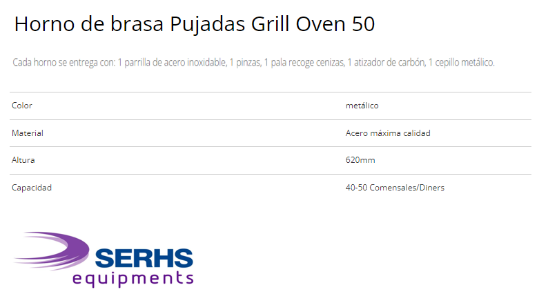 Horno brasa Oven50 Pujadas 2