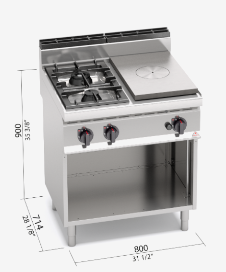 COCINA 2 FUEGOS A GAS + PLACARADIANTE MOD G7T4P2FM 1