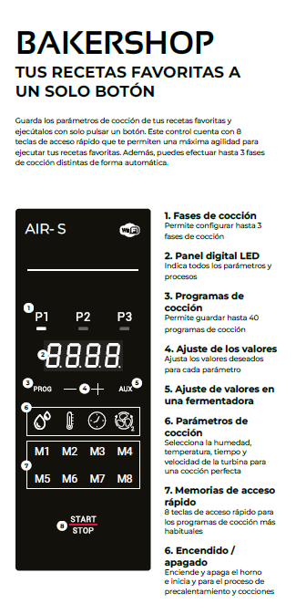 Horno Convención Apertura Lateral 6 bandejas 600×400 Bakershop Air