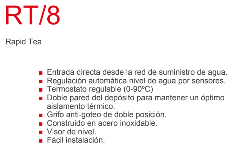 Calentador de agua automático Rapid tea-Boiler 8 Litros 1