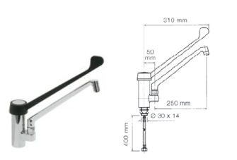 GRIFO DUCHA 2 AGUAS GN-1 P A PARED CON POMO