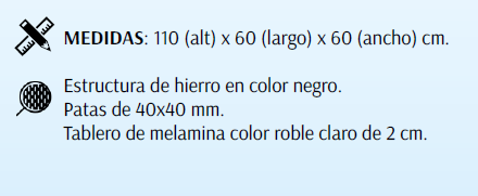 Mesa alta Troya negra 60x60 1