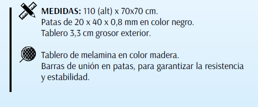 Mesa alta cuadrada Odín 70x70 cm 1