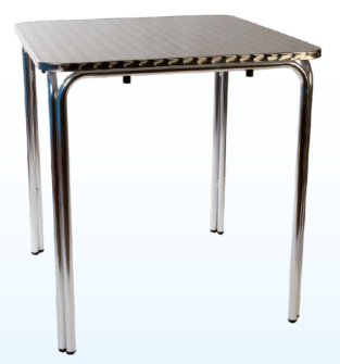 Mesa aluminio repulsada 70x70