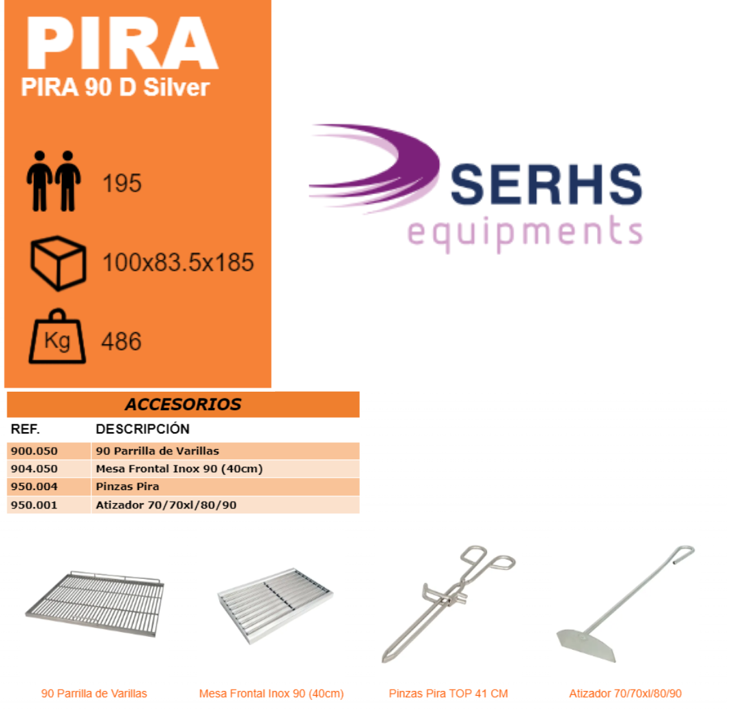 Horno brasa Pira Silver 90D SD 180 comensales 3